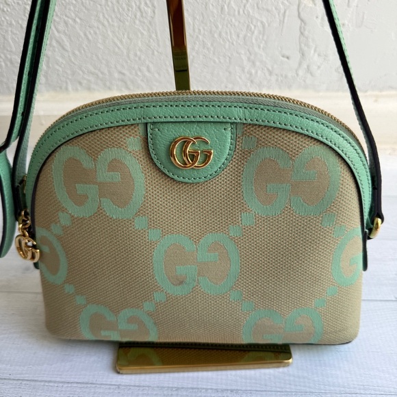 RARE Gucci GG Monogram Ophidia Dome Canvas Shoulder Bag Beige Pepperlight Mint - Picture 2 of 15